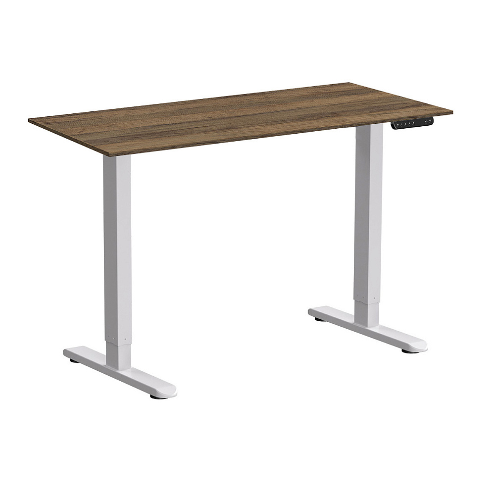 Стол с электроприводом WellDesk Prime 1300x675х18 белый/дуб санта-фе винтаж (9191462+9178196)