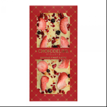 Шоколад белый "Клубника, вишня, карамель", 80 гр., с украшением