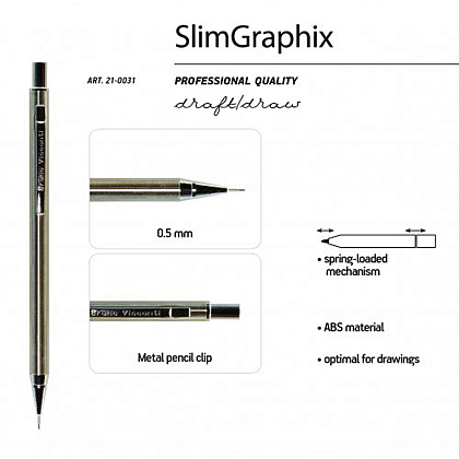 Карандаш автоматический "SlimGraphix", 0.5 мм, с ластиком, золотистый - 3