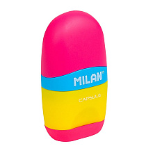 Ластик-точилка Milan "Capsule Mix", 1 отверстие, с контейнером