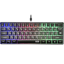 Клавиатура Defender "Red GK-116 RU", USB, проводная, радужная подсветка, черный
