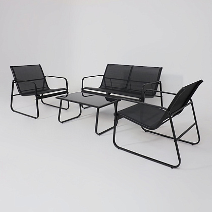 Комплект мебели садовой AksHome VERANDA (кресло 2 шт, диван 1 шт, стол 1 шт), черный - 31