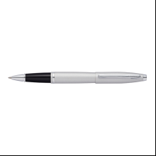 Ручка роллер "Calais Satin Chrome", 0.7 мм,матовый серебристый, черный, стерж. черный