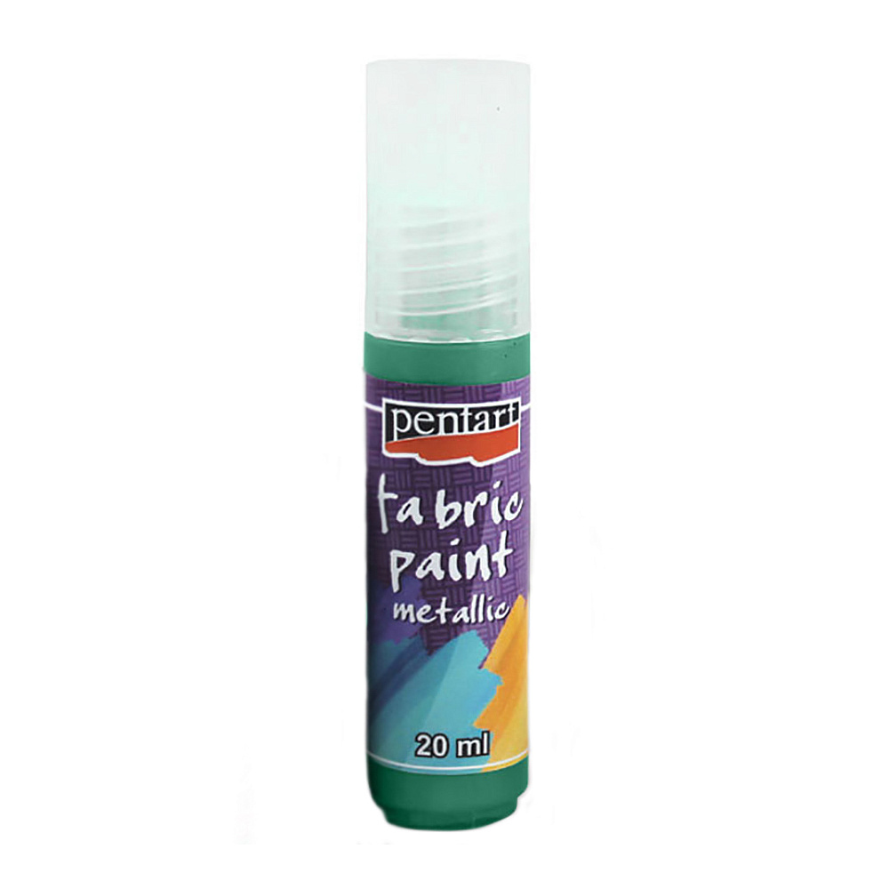 Краски для текстиля "Pentart Fabric paint metallic", 20 мл, бирюзово-зеленый