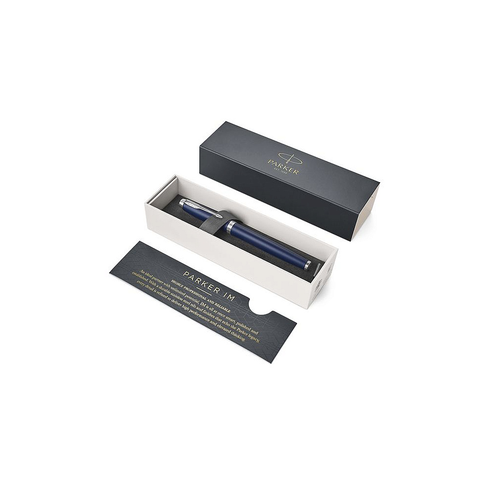Ручка перьевая "Parker IM Matte Blue CT", F, синий, серебристый, патрон черный - 5