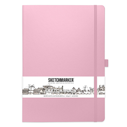 Скетчбук "Sketchmarker", 21x30 см, 140 г/м2, 80 листов, розовый
