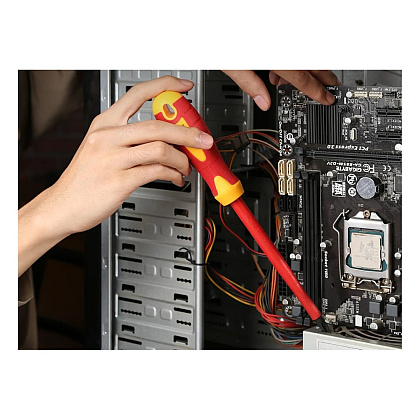 Отвертка диэлектрическая Deli YS EDL518150, PH3х150 мм, желтый, красный - 2