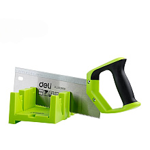 Стусло с ножовкой Deli GS EDL580900, 22.5°/45°/90°, 13 TPI, 300 мм, черный, зеленый