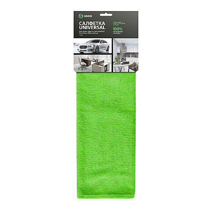 Салфетка из микроволокна "Grass", 320 г/м2, 35x40 см, 1 шт/упак, зеленый