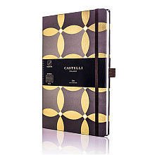 Блокнот Castelli Milano "Oro Circles", А5, 120 листов, линейка, серый, золотистый
