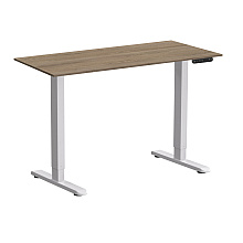 Стол с электроприводом WellDesk Prime 1300x675х18 белый/дуб денвер трюфель (9191462+9072454)