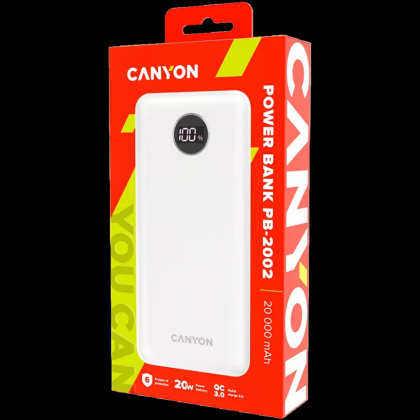 Внешний аккумулятор CANYON "PB-2002", 20000mAh, белый - 4
