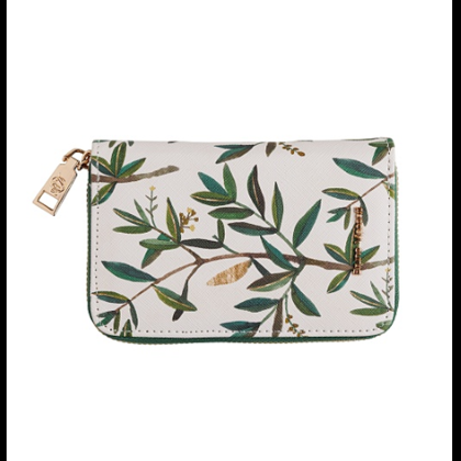 Кошелек "Flora. Олива", белый, зеленый