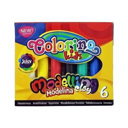 Глина для моделирования "Colorino Modelina", 6 цветов, круглый