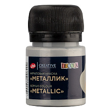 Краска акриловая металлик "Декола", 966 серебро, 20 мл., банка