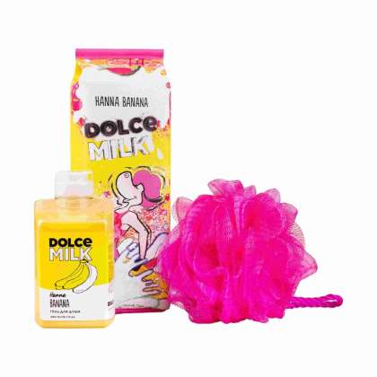 Набор подарочный DOLCE MILK: гель для душа "Ханна Банана" 300 мл, губка для душа