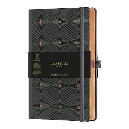 Блокнот Castelli Milano "Maya Copper", А5, 96 листов, линейка, черный, медный
