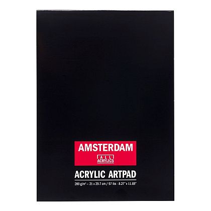 Скетчбук "Amsterdam Acrylic Artpad", A4, 200 г/м2, 30 листов, черный