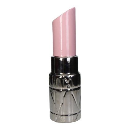 Ваза "Lipstick", фаянс, розовый, серебристый - 2