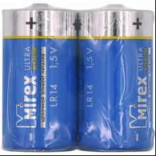 Батарейки алкалиновые Mirex "LR14/C", 2 шт 