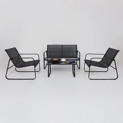 Комплект мебели садовой AksHome VERANDA (кресло 2 шт, диван 1 шт, стол 1 шт), черный - 22