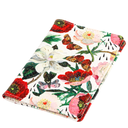 Обложка для паспорта "Flora. Пионы", кожзам., белый, красный - 3