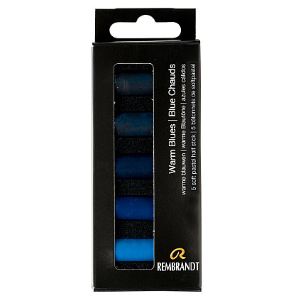Набор мягкой пастели "Rembrandt Half Pastel", 5 цветов, теплые синие