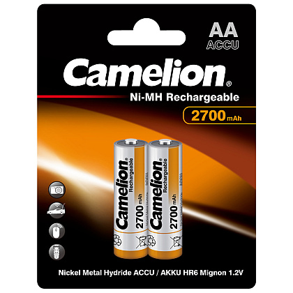 Аккумулятор Camelion NH-AA2700BP2 24/384, 1.2V, 2700 мА/ч, 2 шт.