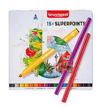 Набор маркеров художественных "Bruynzeel Super Point", 15 шт.