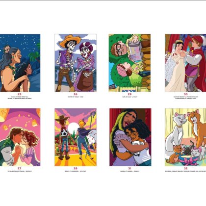 Раскраска по номерам на фрунцузском языке "Coloriages mystères Disney - Love Stories" - 4