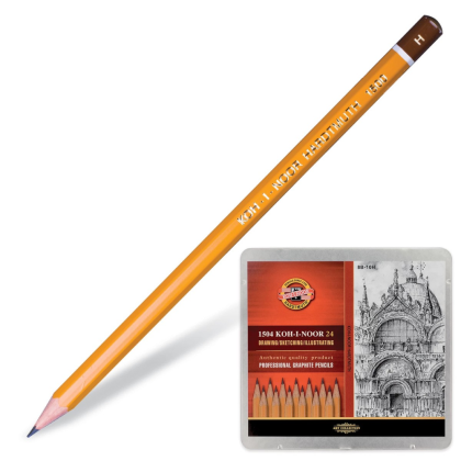 Карандаш чернографитный "Koh-I-Noor 1500", 24 шт. - 2