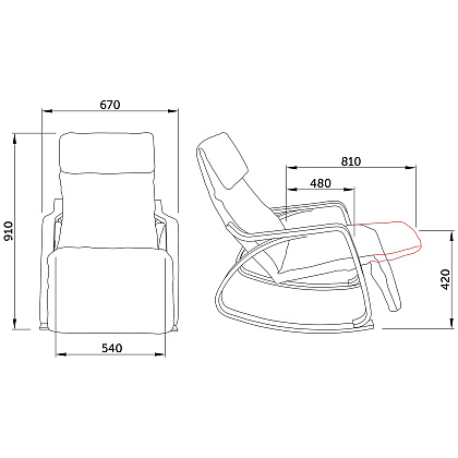 Кресло-качалка AksHome "Smart", бежевый - 9