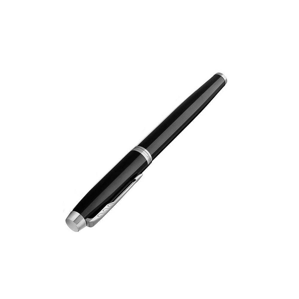 Ручка перьевая "Parker IM Black Lacquer CT", F, черный, серебристый, патрон синий - 4