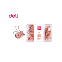 Зажим для бумаг "Deli", 19 мм, 25 штук, розовое золото
