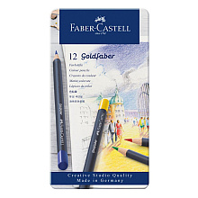 Карандаши цветные "Goldfaber", 12 шт., металлическая упаковка