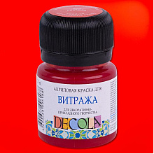 Краска акриловая для витража "Декола", 331 красная, 20 мл., банка