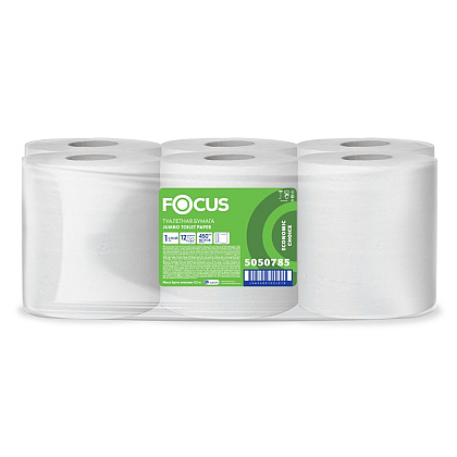 Бумага туалетная  Focus Eco, 450 метров, 1 слой, 100% целлюлоза - 2
