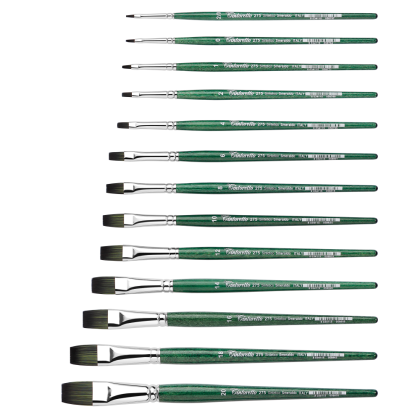 Кисть для рисования "Tintoretto Emerald", синтетика, плоская, №8 - 2