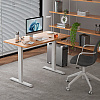 Стол с электроприводом WellDesk Prime 1300x675х18 белый/дуб хантон темный (9191462+9178197) - 3