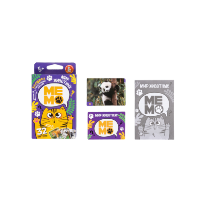 Игра настольная МЕМО "Мир животных" (32 карточки) - 2