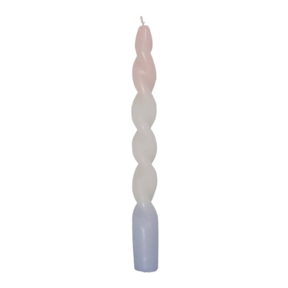 Набор столовых свечей "Twisted Candle", 4шт/уп., светло-розовый, белый - 3