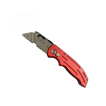 Нож строительный складной Deli RS EDL040, трапеция, 19T, красный