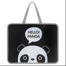 Папка для тетрадей "Panda", 26х33 см, серый, черный