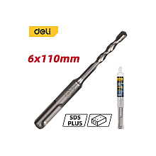 Бур по бетону Deli YS EDH-Y06110, 6x110 мм, SDS-PLUS