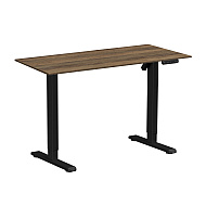 Стол с электроприводом WellDesk Basic 1300x675х18 черный/дуб санта-фе винтаж (9191456+9178196)