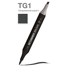 Маркер перманентный двусторонний "Sketchmarker Brush", TG1 тонированный серый 1
