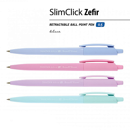 Ручка шариковая автоматическая "SlimClick Zefir", 0.5 мм, ассорти, стерж. синий - 2