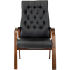 Кресло Бюрократ T-9928WALNUT-CF, натуральная кожа, черный, каркас дерево - 2