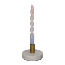 Набор столовых свечей "Twisted Candle", 4шт/уп., светло-розовый, белый