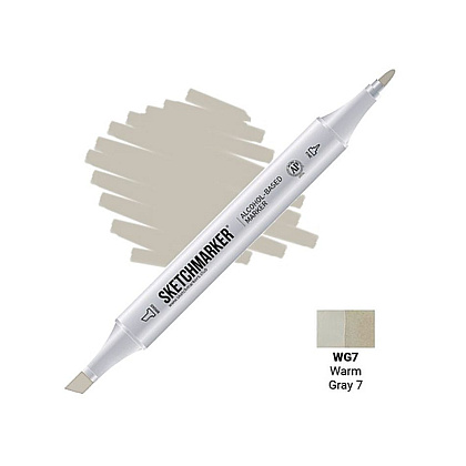 Маркер перманентный двусторонний "Sketchmarker", WG7 серый теплый №7